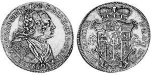 2/3 Thaler Anhalt-Zerbst  (1544 - 1796) Argent John Augustus, Prince of Anhalt-Zerbst  (1677 – 1742)