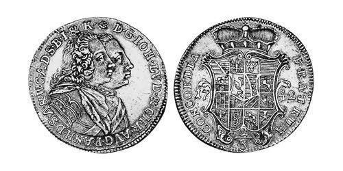 2/3 Thaler Anhalt-Zerbst  (1544 - 1796) Argent John Augustus, Prince of Anhalt-Zerbst  (1677 – 1742)