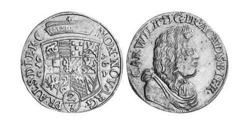 2/3 Thaler Anhalt-Zerbst  (1544 - 1796) Argent Charles-Guillaume d