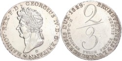 2/3 Thaler Royaume de Hanovre (1814 - 1866) Argent George IV (1762-1830)