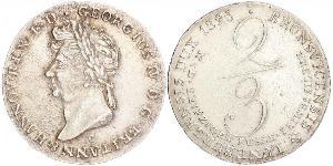 2/3 Thaler Royaume de Hanovre (1814 - 1866) Argent George IV (1762-1830)