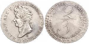 2/3 Thaler Royaume de Hanovre (1814 - 1866) Argent George IV (1762-1830)