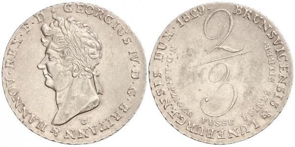 2/3 Thaler Royaume de Hanovre (1814 - 1866) Argent George IV (1762-1830)