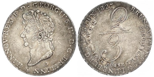 2/3 Thaler Royaume de Hanovre (1814 - 1866) Argent George IV (1762-1830)