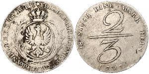 2/3 Thaler Royaume de Prusse (1701-1918) Argent 