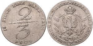 2/3 Thaler Royaume de Prusse (1701-1918) Argent 