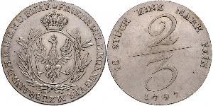 2/3 Thaler Royaume de Prusse (1701-1918) Argent 