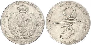 2/3 Thaler Royaume de Prusse (1701-1918) Argent 