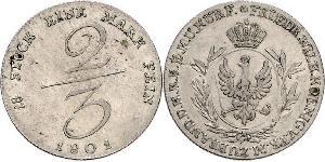 2/3 Thaler Royaume de Prusse (1701-1918) Argent 