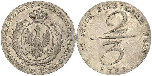 2/3 Thaler Royaume de Prusse (1701-1918) Argent 