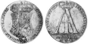 2/3 Thaler Anhalt-Zerbst  (1544 - 1796) Argento Giovanni Augusto di Anhalt-Zerbst (1677 – 1742)