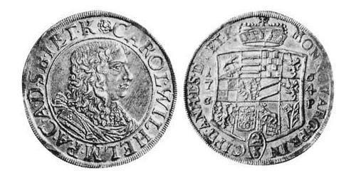 2/3 Thaler Anhalt-Zerbst  (1544 - 1796) Argento Carlo Guglielmo di Anhalt-Zerbst(1652 – 1718)