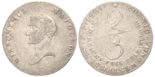 2/3 Thaler Germania Argento 
