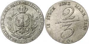 2/3 Thaler Regno di Prussia (1701-1918) Argento 