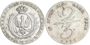 2/3 Thaler Regno di Prussia (1701-1918) Argento 