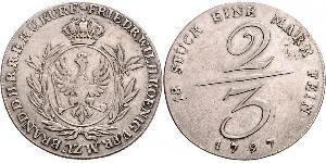 2/3 Thaler Regno di Prussia (1701-1918) Argento 