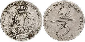 2/3 Thaler Regno di Prussia (1701-1918) Argento 