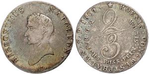 2/3 Thaler Alemania Plata 