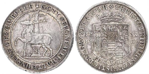 2/3 Thaler Alemania / States of Germany Plata 