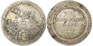 2/3 Thaler Anhalt-Bernburg (1603 - 1863) Plata Alexius Frederick Christian, Duke of Anhalt-Bernburg (1767 – 1834)