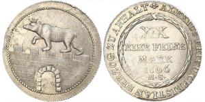 2/3 Thaler Anhalt-Bernburg (1603 - 1863) Plata Alexius Frederick Christian, Duke of Anhalt-Bernburg (1767 – 1834)