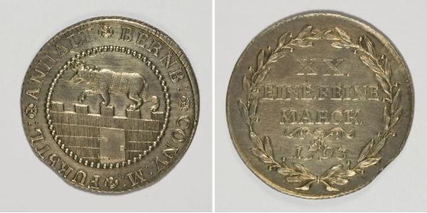 2/3 Thaler Anhalt-Bernburg (1603 - 1863) Plata Frederick Albert, Prince of Anhalt-Bernburg (1735 – 1796)
