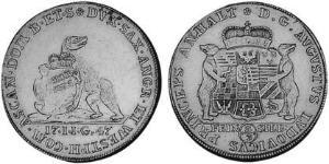 2/3 Thaler Anhalt-Köthen (1603 -1853) Plata Augustus Louis, Prince of Anhalt-Köthen (1697 – 1755)