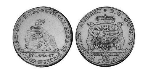 2/3 Thaler Anhalt-Köthen (1603 -1853) Plata Augustus Louis, Prince of Anhalt-Köthen (1697 – 1755)