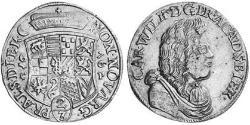 2/3 Thaler Principado de Anhalt-Zerbst  (1544 - 1796) Plata Karl, Prince of Anhalt-Zerbst (1652 – 1718)