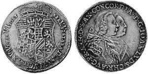 2/3 Thaler Principado de Anhalt-Zerbst  (1544 - 1796) Plata John Louis II, Prince of Anhalt-Zerbst (1688 – 1746)