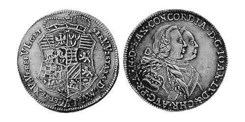 2/3 Thaler Principado de Anhalt-Zerbst  (1544 - 1796) Plata John Louis II, Prince of Anhalt-Zerbst (1688 – 1746)