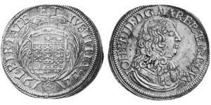 2/3 Thaler Principado de Ansbach (1398–1792) Plata John Frederick, Margrave of Brandenburg-Ansbach (1654 – 1686)