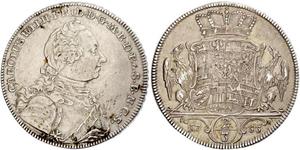 2/3 Thaler Principado de Ansbach (1398–1792) Plata Charles William Frederick, Margrave of Brandenburg-Ansbach (1712 – 1757)