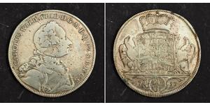 2/3 Thaler Principado de Ansbach (1398–1792) Plata Charles William Frederick, Margrave of Brandenburg-Ansbach (1712 – 1757)