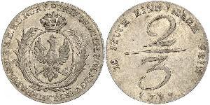 2/3 Thaler Reino de Prusia (1701-1918) Plata 