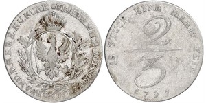2/3 Thaler Reino de Prusia (1701-1918) Plata 
