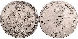 2/3 Thaler Reino de Prusia (1701-1918) Plata 