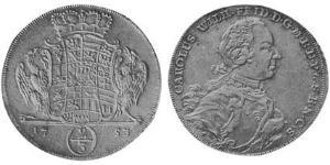 2/3 Thaler Fürstentum Ansbach (1398–1792) Silber Karl Wilhelm Friedrich (Brandenburg-Ansbach)(1712 – 1757)