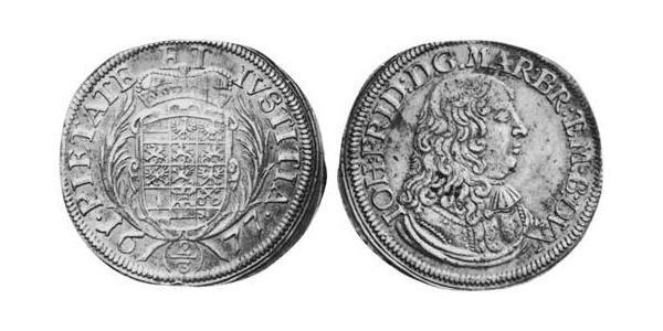 2/3 Thaler Fürstentum Ansbach (1398–1792) Silber Johann Friedrich (Brandenburg-Ansbach)(1654 – 1686)