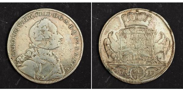 2/3 Thaler Fürstentum Ansbach (1398–1792) Silber Karl Wilhelm Friedrich (Brandenburg-Ansbach)(1712 – 1757)