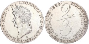 2/3 Thaler Königreich Hannover (1814 - 1866) Silber Georg IV (1762-1830)