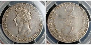 2/3 Thaler Königreich Hannover (1814 - 1866) Silber Georg IV (1762-1830)