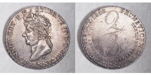 2/3 Thaler Königreich Hannover (1814 - 1866) Silber Georg IV (1762-1830)