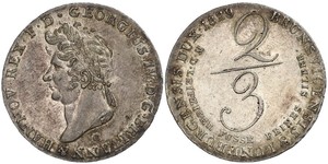 2/3 Thaler Königreich Hannover (1814 - 1866) Silber Georg IV (1762-1830)