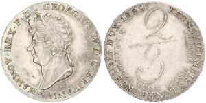 2/3 Thaler Königreich Hannover (1814 - 1866) Silber Georg IV (1762-1830)