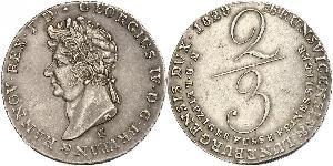 2/3 Thaler Königreich Hannover (1814 - 1866) Silber Georg IV (1762-1830)