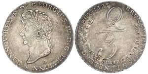 2/3 Thaler Königreich Hannover (1814 - 1866) Silber Georg IV (1762-1830)