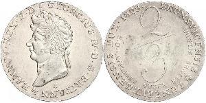 2/3 Thaler Königreich Hannover (1814 - 1866) Silber Georg IV (1762-1830)