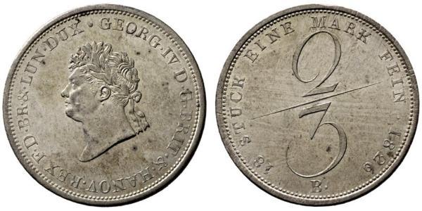 2/3 Thaler States of Germany Silber 