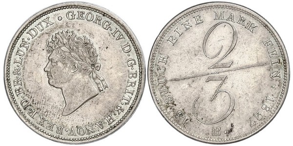 2/3 Thaler States of Germany Silber 